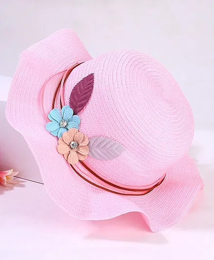 Babyhug Hat Flower Patch Pink - Diameter 18 cm
