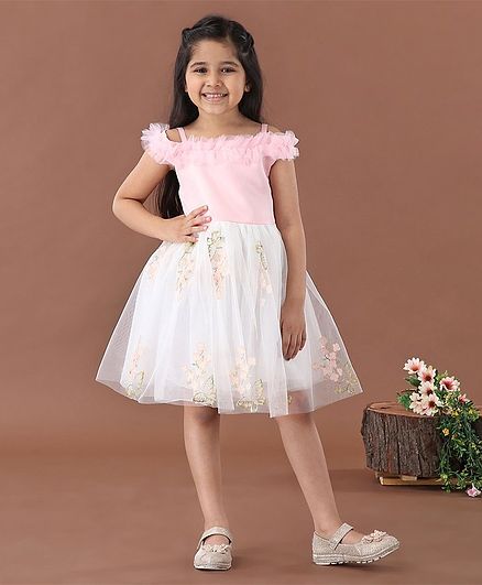 Mark & Mia Party Wear Dress - White Pink