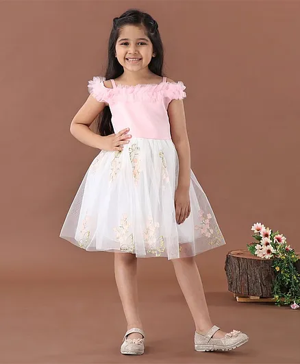 Mark & Mia Party Wear Dress - White Pink