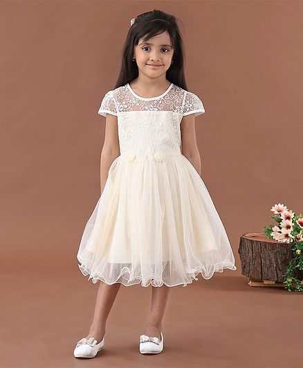 Mark & Mia Cap Sleeves Party Frock - Cream