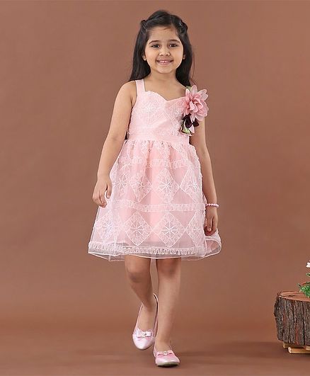 Mark & Mia Sleeveless Frock Floral Corage - Pink