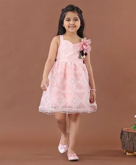 Mark & Mia Sleeveless Frock Floral Corage - Pink