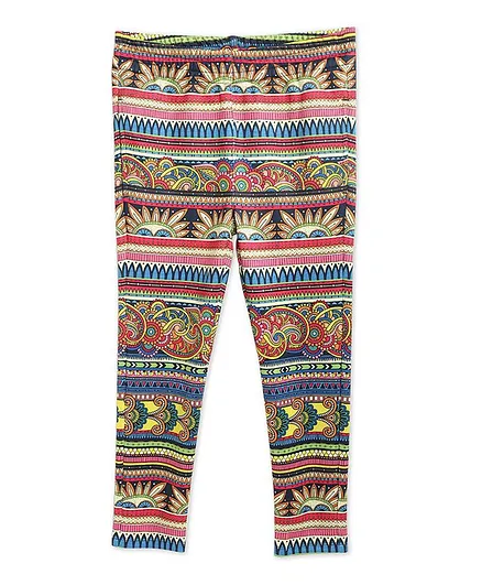 Cherry Crumble By Nitt Hyman Full Length Printed Jeggings - Multi