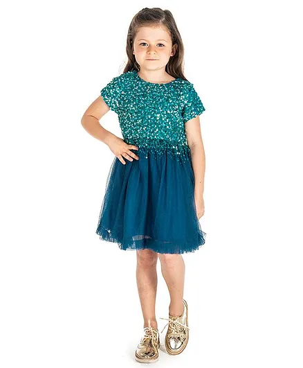 Cherry Crumble By Nitt Hyman Sequined Fit & Flare - Dress - Green