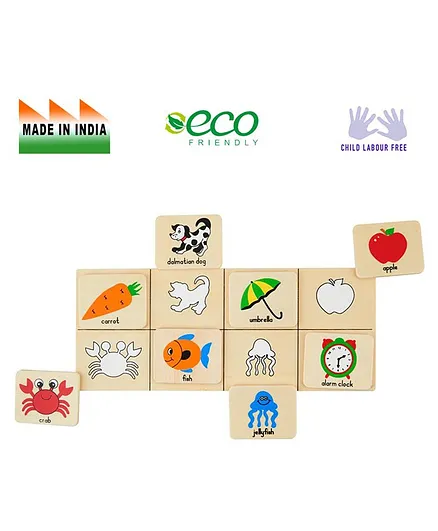Eduedge Wooden Picture Shadow Matching Educational Toy - Multicolor
