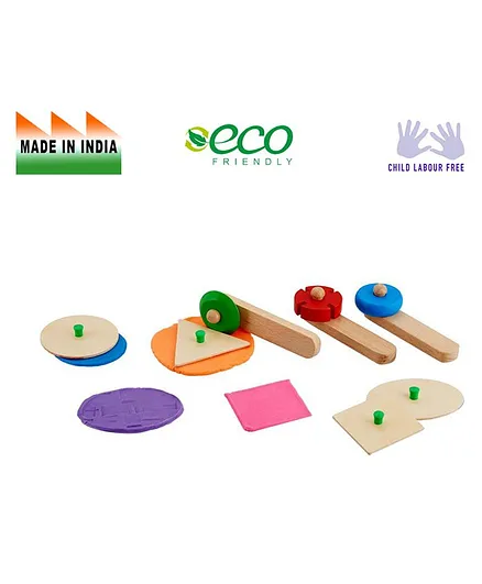 Eduedge Wooden Clay Cutters - Multicolor