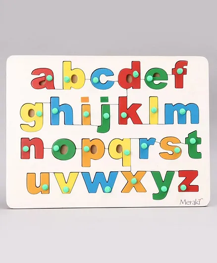 Meraki Small Case Alphabet Tray Knob & Peg Puzzle - 26 Pieces