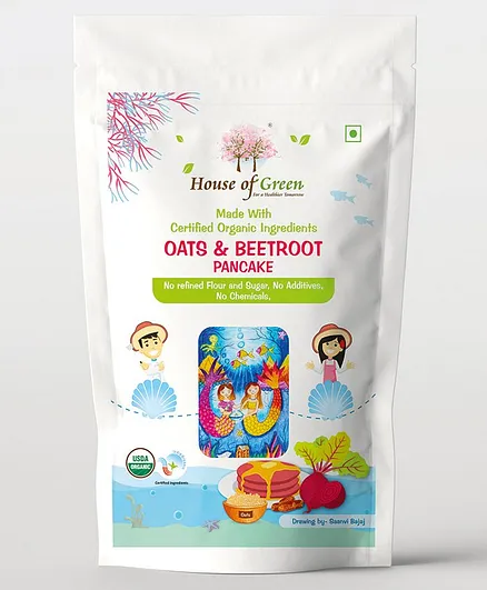 House of Green Oats & Beetroot Pancake Premix - 200 gm