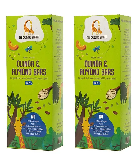 The Growing Giraffe Quinoa Almond Bars (Pack of 2), 200 gm each