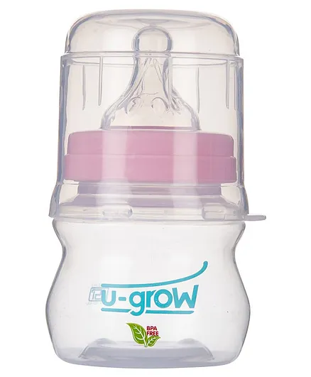 U-Grow Anti Colic Wide Neck Self Sterilizing Baby Feeding Bottle - 120ml - Pink