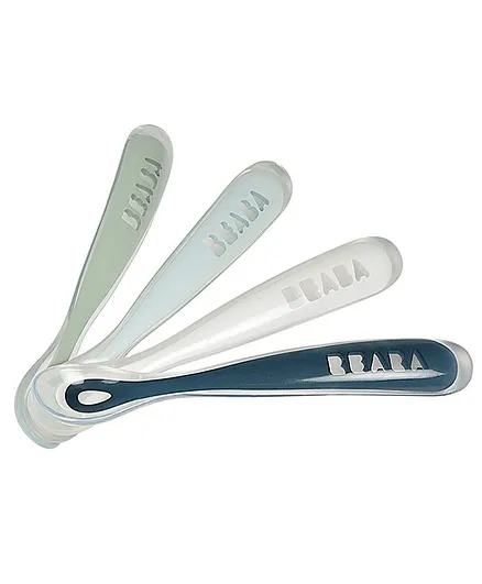 Beaba 1st Stage Silicone Spoon Set of 4 - Multicolour