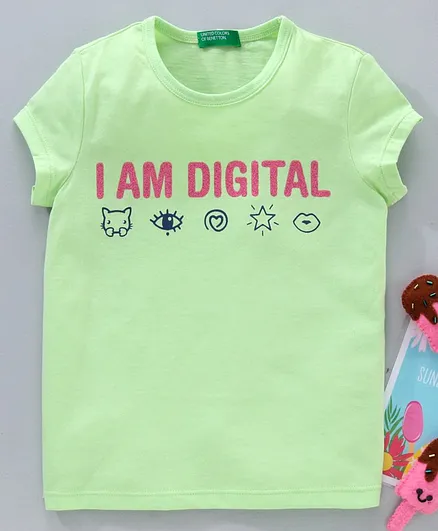 UCB Short Sleeves Tee Text Print - Green