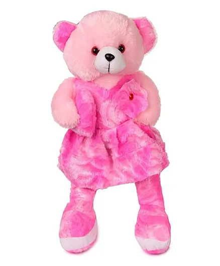Deals India Standing Frock Teddy Bear Soft Toy Pink - Height 47 cm