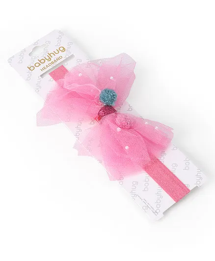 Babyhug Headbands with Bow Motif - Pink