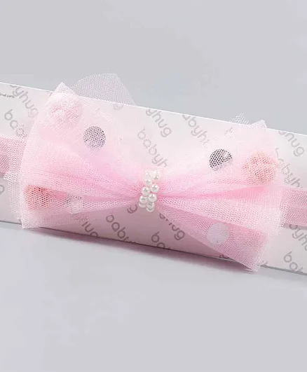 Babyhug Headband with Bow Motif - Pink