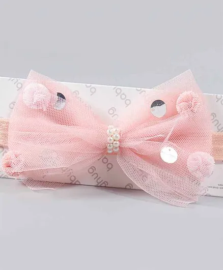 Babyhug Headband with Bow Motif - Pink