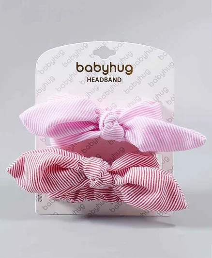Babyhug Headbands with Bow Motif Pack of 2 - Pink