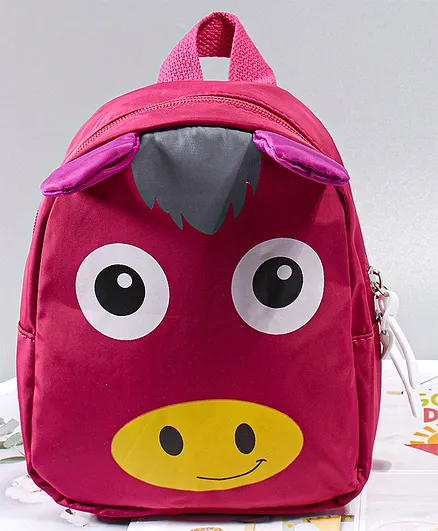 Babyhug Fashion Backpack Pig Design - Pink