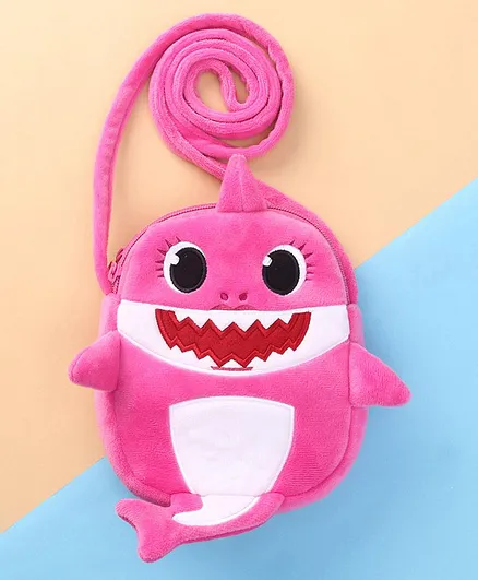Baby Shark Plush Sling Bag - Pink