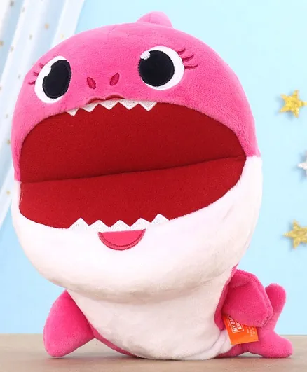 Baby Shark Plush Puppet Soft Toy Mamma Shark Pink - Height 27 cm