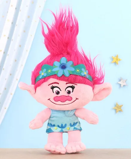 Trolls Poppy Plush Soft Toy Pink Blue - Height 20 cm