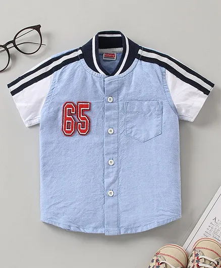 Babyhug Half Sleeves Shirt Number Patch - Blue