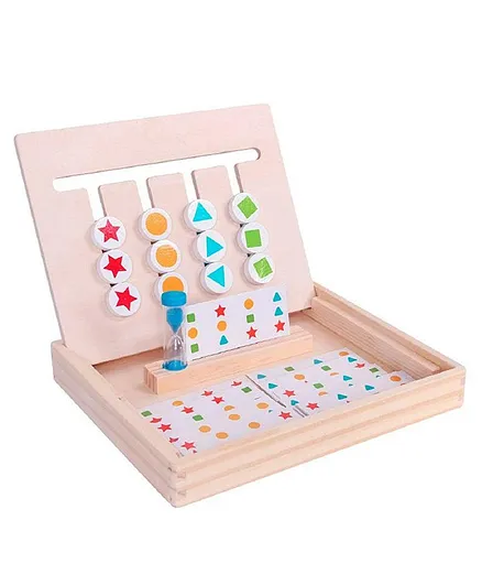 Hnt Kids Four Color and Shape Wooden Game - Multicolor