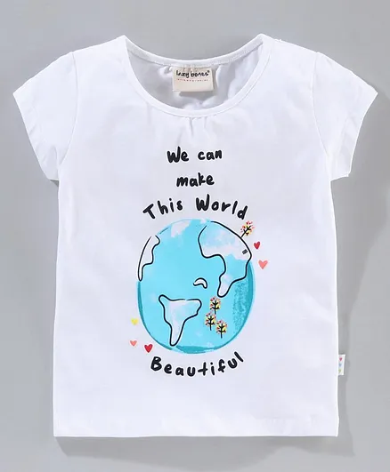 Lazy Bones Half sleeves Tee - White