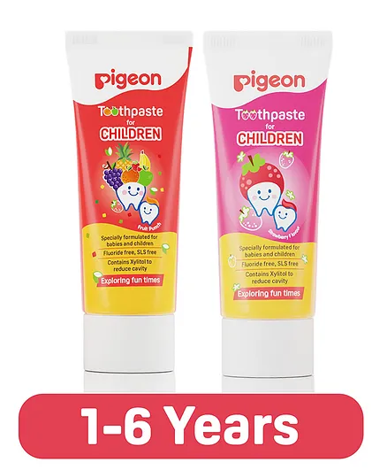 Pigeon Strawberry & Fruit Punch Toothpaste Pack of 2 - 45 gm each