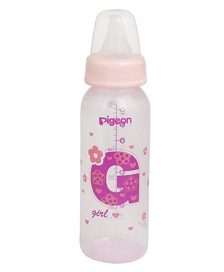 Pigeon Feeding Bottle Girl Print Pink - 240 ml
