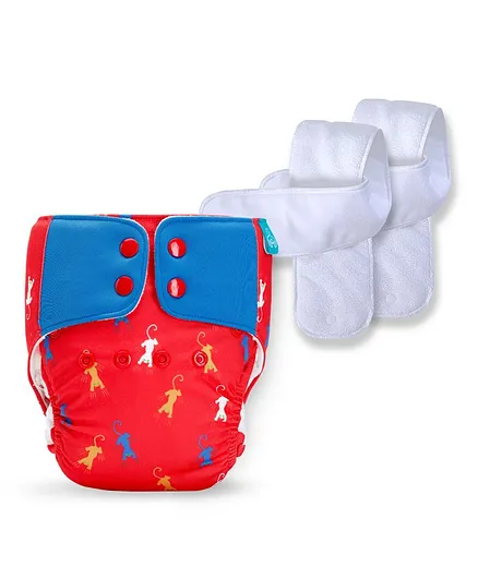 Bumberry Baby Pocket Diaper 2.0 Waterproof Reusable & Adjustable Cloth Diaper with Wetfree Lining & 2 Extralong Wetfree Insert - Catscape