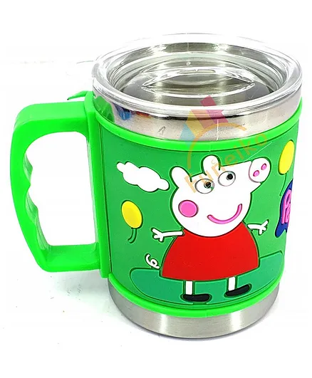 FunBlast Stainless Steel Mug with Lid Green - 350 ml