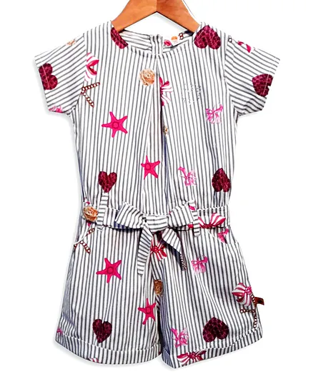 Dew Drops Sleeveless Jumpsuits - Red
