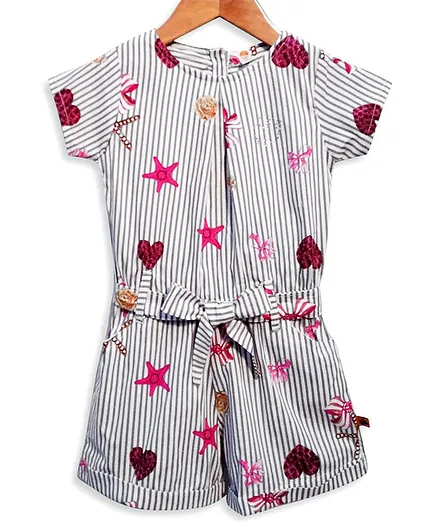 Dew Drops Sleeveless Jumpsuits - Pink