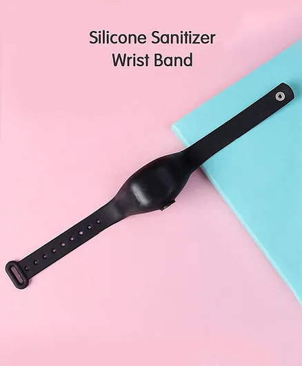 Silicone Sanitizer Refillable Wrist Band - Black