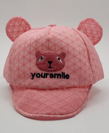 Kid-O-World Animal Face Embroidered Cap - Circumference 21cm - Pink