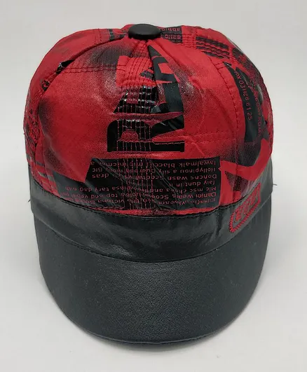 Kid-O-World Leather Textured Cap - Red