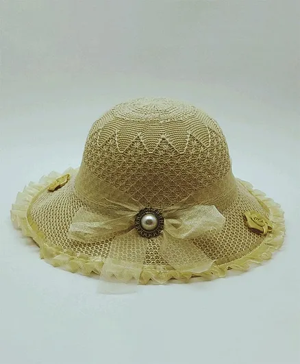 Kid-O-World Pearl Detailing Straw Hat - Green