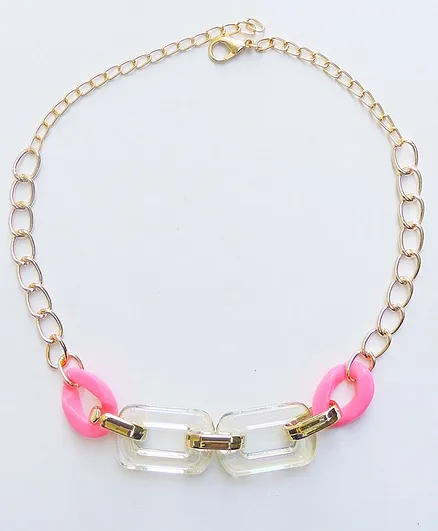 Lime By Manika Beads Link Necklace - Pink