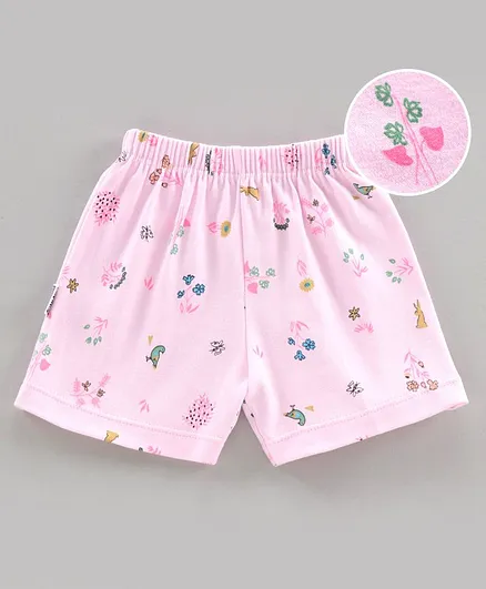 Child World Cotton Shorts Floral Print - Pink