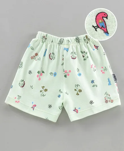 Child World Cotton Shorts Floral Print - Green