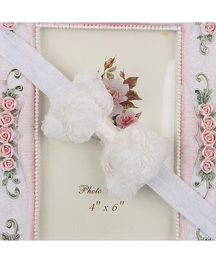 Bhoomi Collection Rose Flowers Bow Headband - White