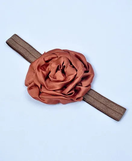 Bhoomi Collection Rolled Rose Flower Headband - Brown