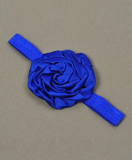 Bhoomi Collection Rolled Rose Flower Headband - Blue