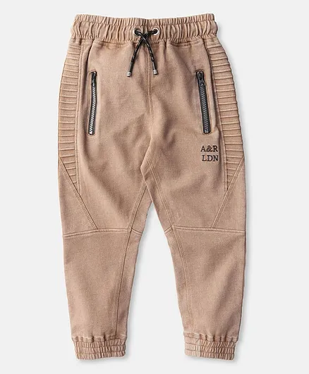 Angel & Rocket Rudi Acid Wash Full Length Pants - Beige