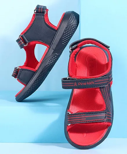 Pine Kids Solid Color Sandals - Red