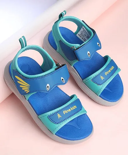 Pine Kids Solid Color Sandals - Blue