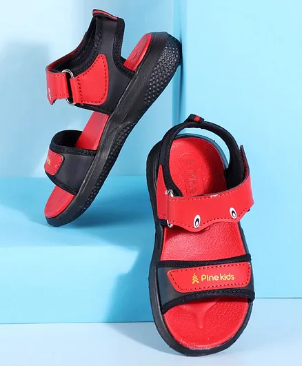 Pine Kids Solid Color Sandals - Red