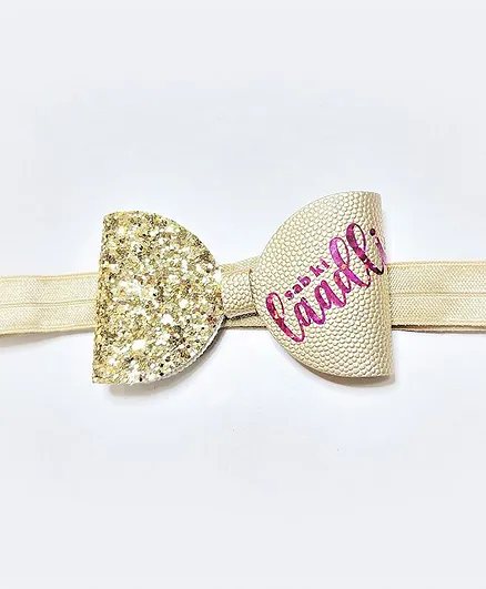 Aye Candy Shimmer Sab Ki Ladli Bow Glitter Headband - Golden