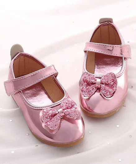 Hoppipola Kids Bow Sequined Detailing Bellies - Pink